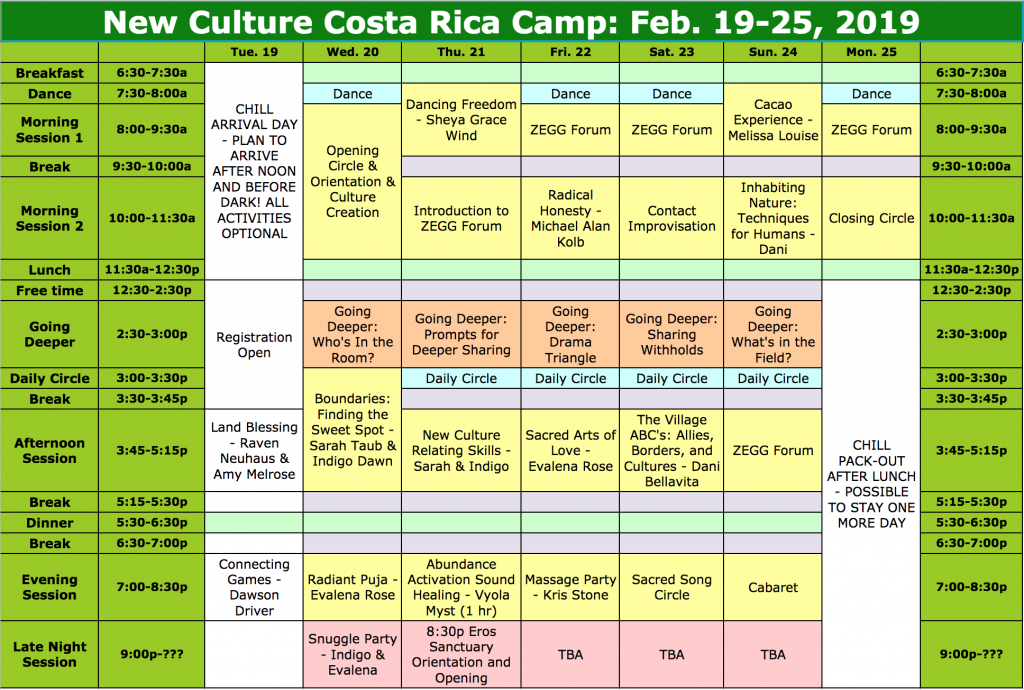 NCCRC '19 Schedule